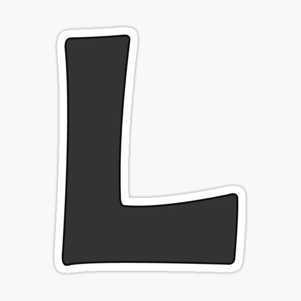 letter l black Sticker for Sale by ZiphGames