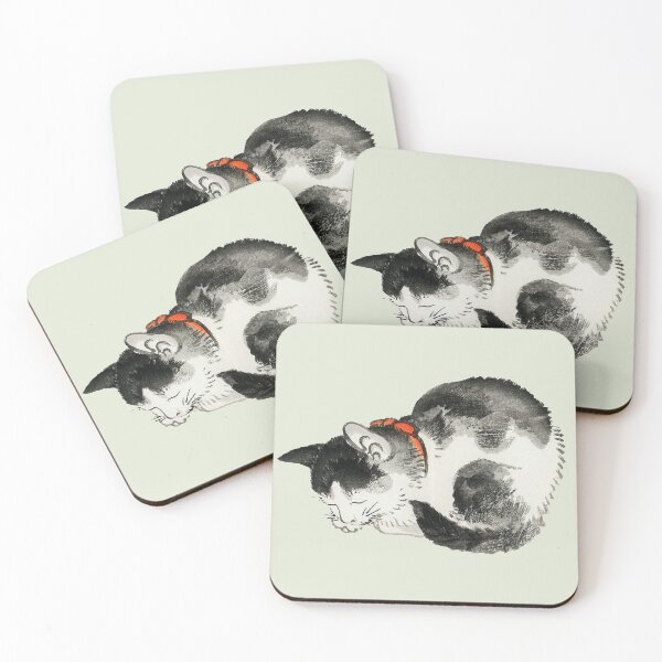 Item preview, Vintage Japanese Sleeping Cat Ink Art Drawing by Kono Bairei designed and sold by Sirieht.