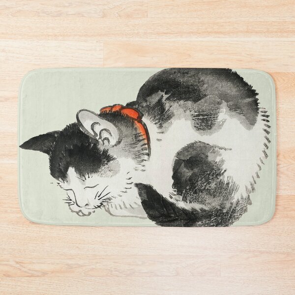 Item preview, Vintage Japanese Sleeping Cat Ink Art Drawing by Kono Bairei designed and sold by Sirieht.