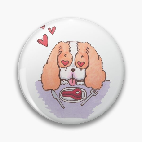 Item preview, Cavalier King Charles Spaniel - Blenheim with Steak designed and sold by jollyinu.
