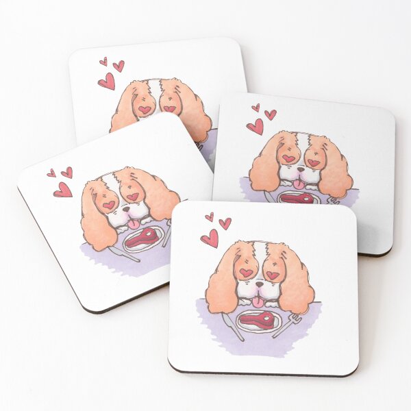 Item preview, Cavalier King Charles Spaniel - Blenheim with Steak designed and sold by jollyinu.