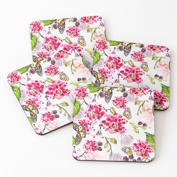 Item preview, hight quality pink roses pattern with butterfly designed and sold by ibtiy123.