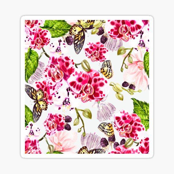 Item preview, hight quality pink roses pattern with butterfly designed and sold by ibtiy123.