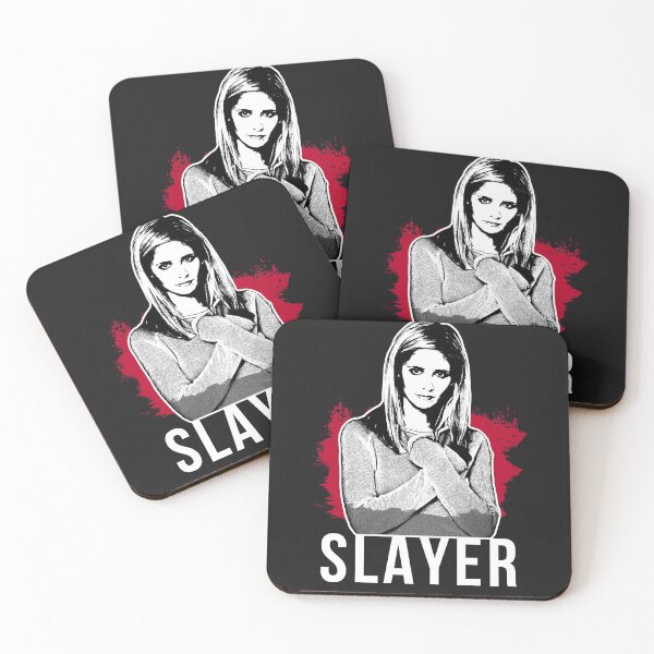 Item preview, Slayer Portrait - Red with White Text (BtVS) designed and sold by Vixetches.