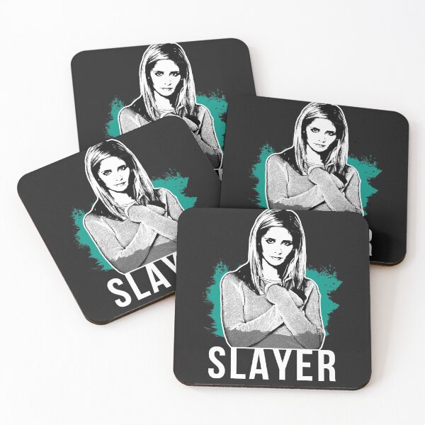 Item preview, Slayer Portrait - Teal with White Text (BtVS) designed and sold by Vixetches.