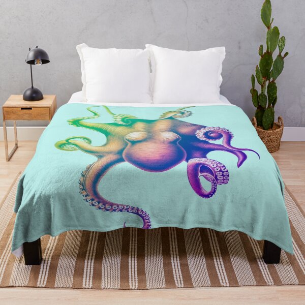 Item preview, Iridescent Mermaid Colored Vintage Octopus Illustration Deep Sea Life Tentacles designed and sold by Sirieht.