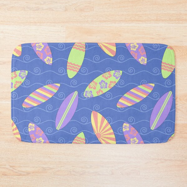 Item preview, Colorful Retro Surfboard Pattern Blue designed and sold by karwilberevivalcollection.