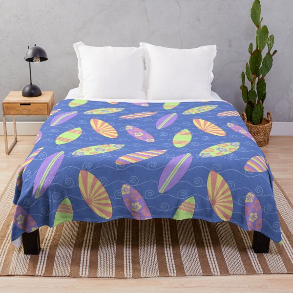 Item preview, Colorful Retro Surfboard Pattern Blue designed and sold by karwilberevivalcollection.
