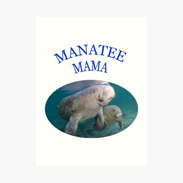 I Am A Manatee Mama Art Print