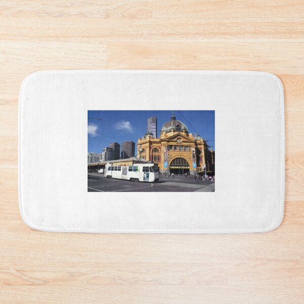 Item preview, Flinders Street Station and Melbourne tram designed and sold by Roz McQuillan Fine Art & Photography.