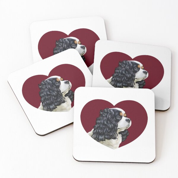 Item preview, Cavalier King Charles Spaniel - Tri in a Heart designed and sold by jollyinu.