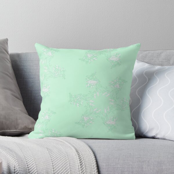 Pistachio Leafy Sea Dragon Throw Pillow