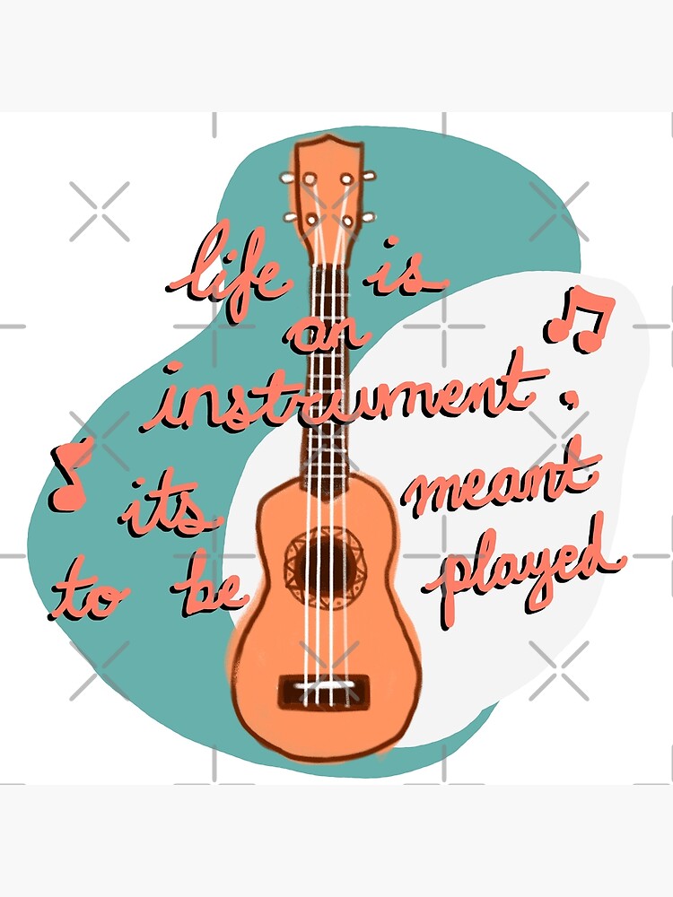 ukulele(green / orange) is an instrument, it's meant to played!" Art Board Print for Sale by citrusapple Redbubble
