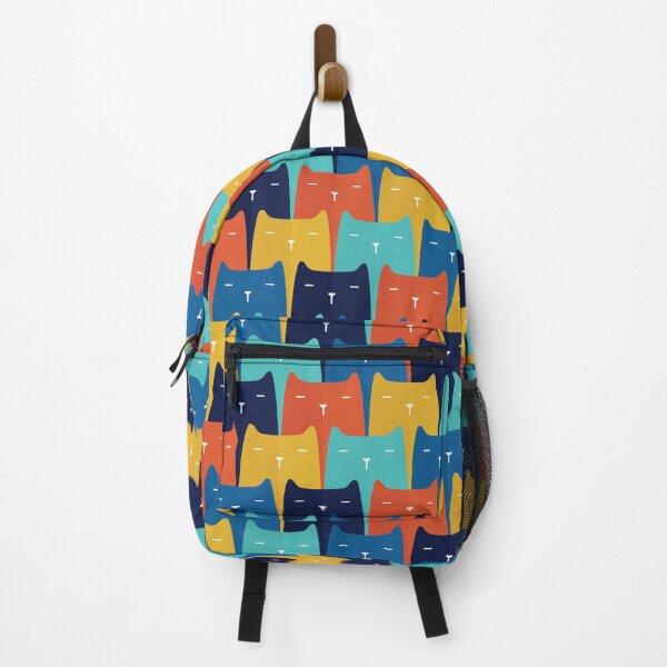 Item preview, Colorful Flat Repeating Modern Retro Cat Pattern designed and sold by Kelsey Armstrong.