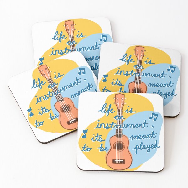Item preview, Ukulele (Yellow / light blue) - Life is an instrument, it's meant to be played! designed and sold by citrusapple.