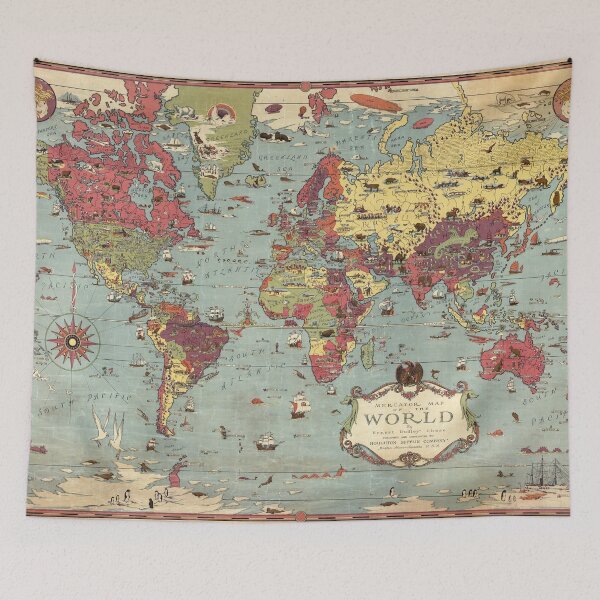 Item preview, 1931 Vintage Map of the World designed and sold by Gin  Neko.