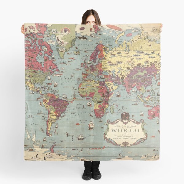 Ancient World Map Scarf