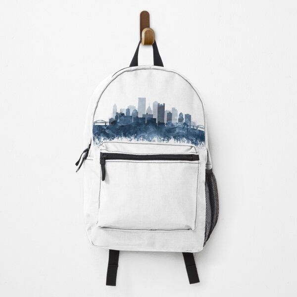 Item preview, Pittsburgh Skyline Navy Blue Watercolor by Zouzounio Art designed and sold by zouzounioart.