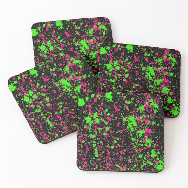 Item preview, Black, Florescent, Green & Pink Splashes  designed and sold by DirtyAngelFace Shop.