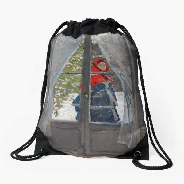 Claude Monet - The Red Cape Drawstring Bag