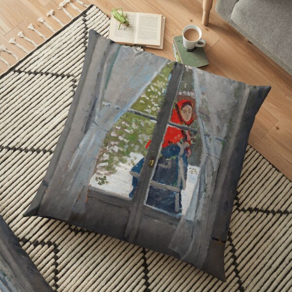 Claude Monet - The Red Cape Floor Pillow