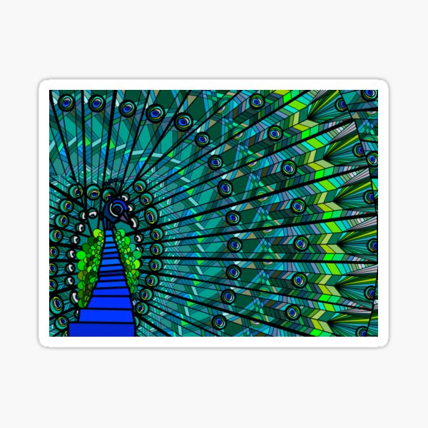 Item preview, Glorious Peacock - Stained Glass Print designed and sold by caringarage.