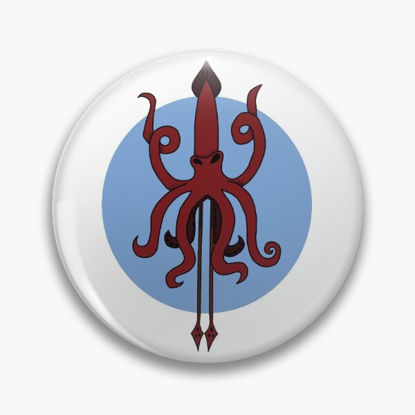 Item preview, Red Squid with Blue Circle designed and sold by SydlinDoodles.