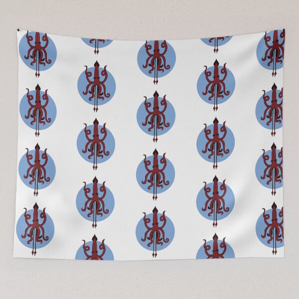 Item preview, Red Squid with Blue Circle designed and sold by SydlinDoodles.