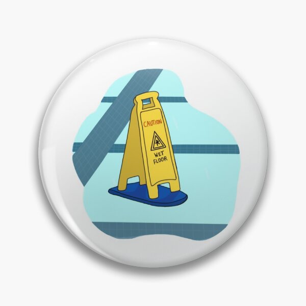 Item preview, caution wet floor sign floating in a pool designed and sold by midnightdrws <3.