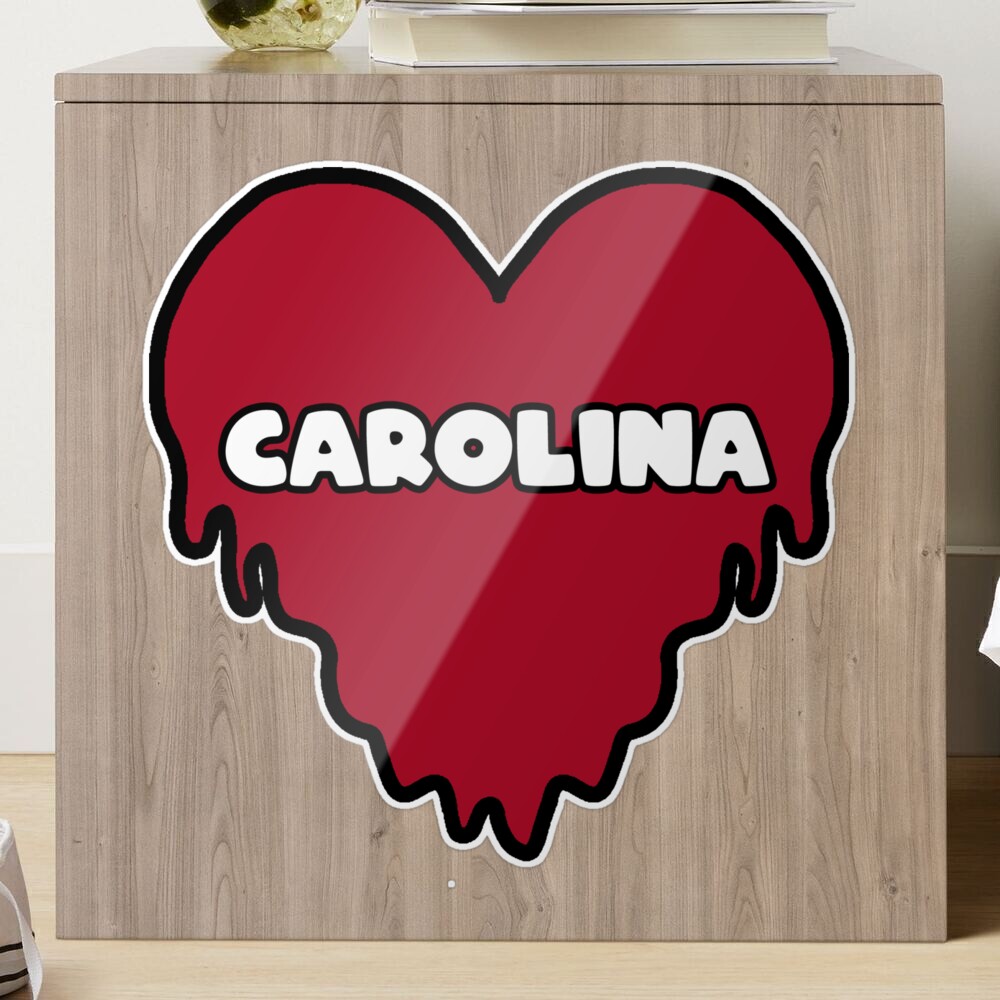 Carolina Dripping Heart Sticker for Sale by NicholasForbes