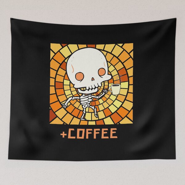 Item preview, Skeleton drinking coffee designed and sold by Mya4You.