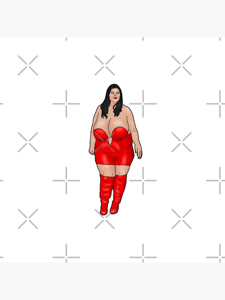 big-breasted, kneeling pin-up in a red bikini Sticker by PinUpsandPulp