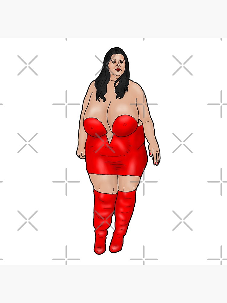 Black Haired Bbw Pin Up In Red Small And In Boots Photographic Print For Sale By Pinupsandpulp 