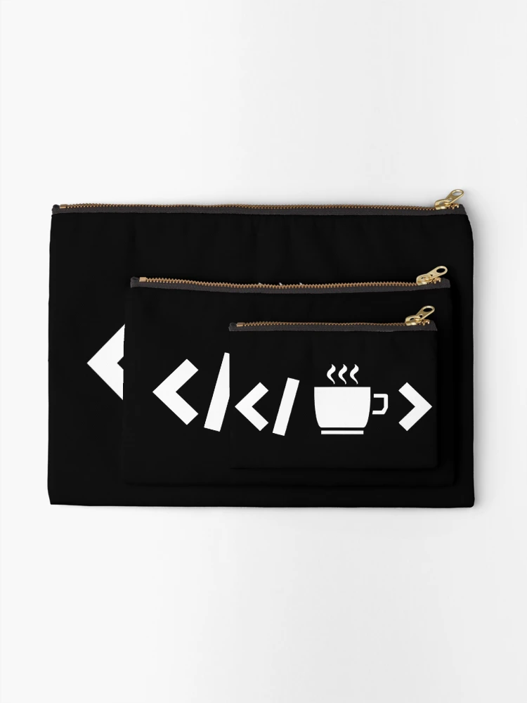 Thumbnail 2 of 4, Zipper Pouch, Coffee Code Web Developer Programmer Coder designed and sold by KhanWill.