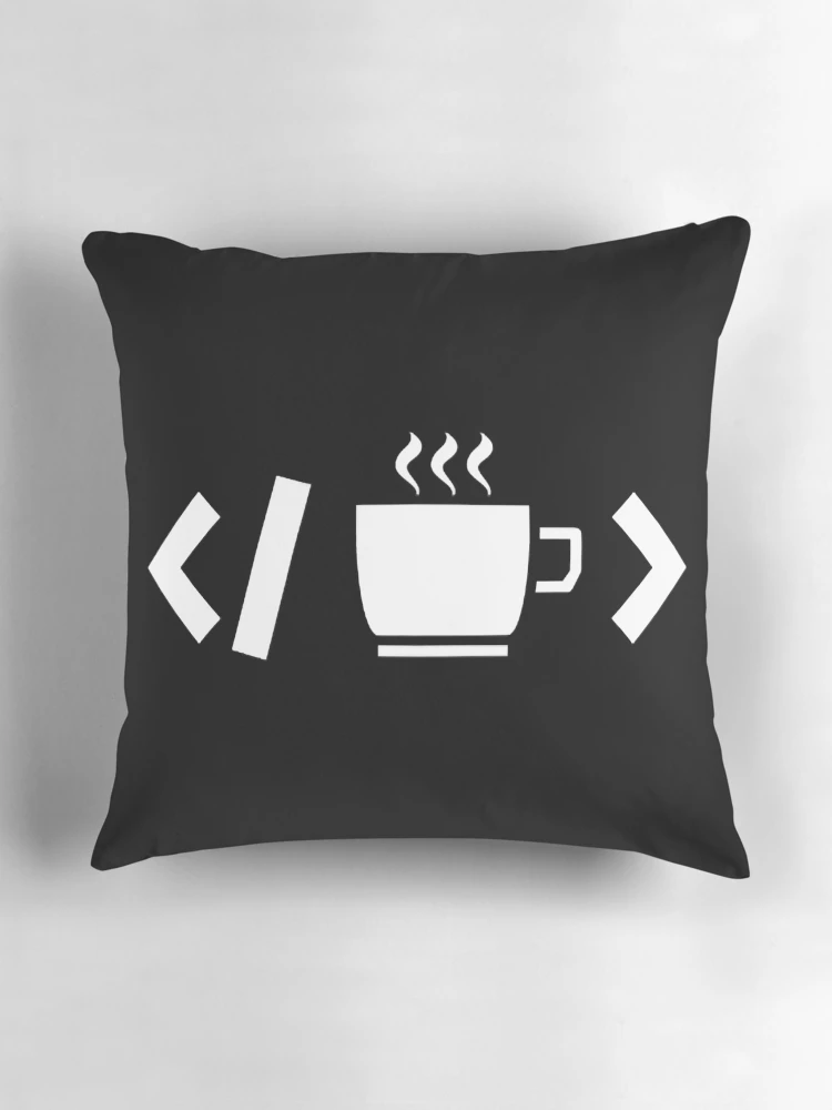 Thumbnail 3 of 4, Pillow, Coffee Code Web Developer Programmer Coder designed and sold by KhanWill.