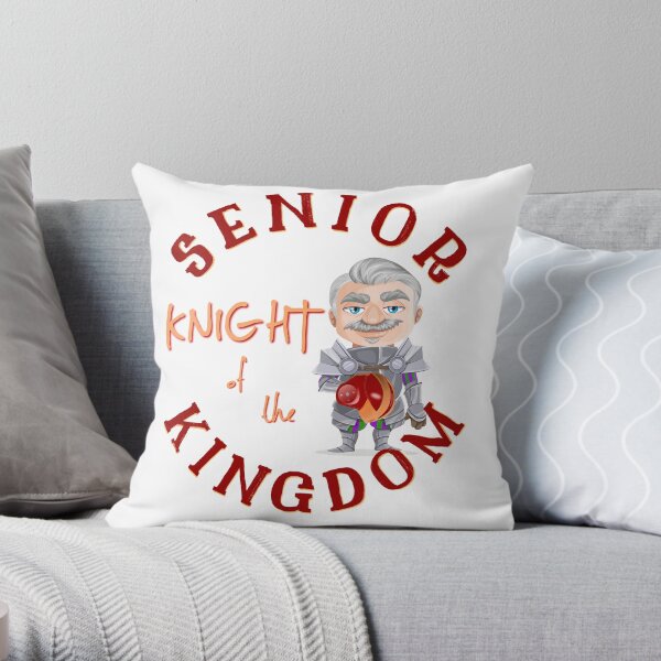 Kansas City Football Senior Knight Kingdom funny cartoon design Throw Pillow