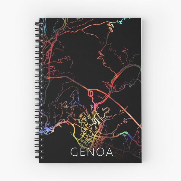 Item preview, Mapa de calles de la ciudad de Génova Modo oscuro designed and sold by map-lover.