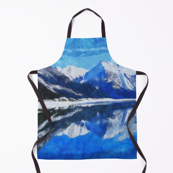 Item preview, Snowy Mountains Reflection in the Icy Lake - Watercolor designed and sold by d1mology.