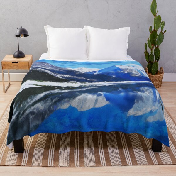 Item preview, Snowy Mountains Reflection in the Icy Lake - Watercolor designed and sold by d1mology.