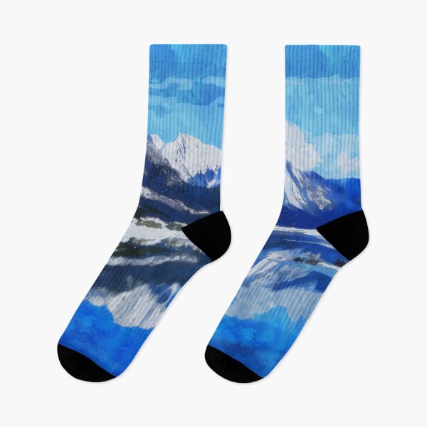 Item preview, Snowy Mountains Reflection in the Icy Lake - Watercolor designed and sold by d1mology.