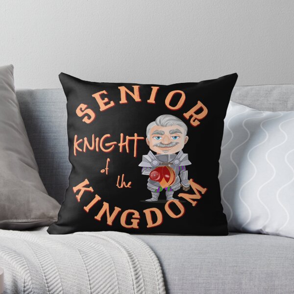 Kansas City Football Senior Knight Kingdom funny cartoon design Throw Pillow