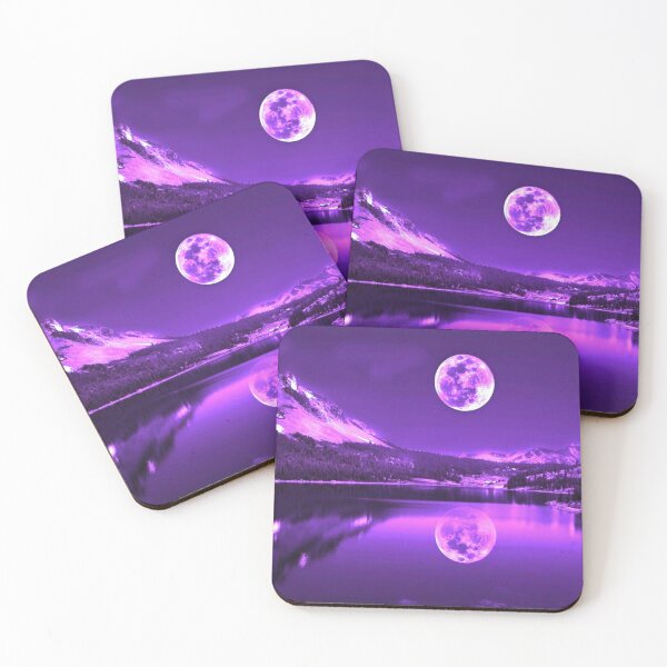 Item preview, Purple Mountains with Moon designed and sold by BlissHeaven.
