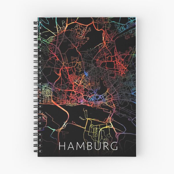 Artikelvorschau, Hamburg City Street Map Dunkler Modus entworfen und verkauft von map-lover.