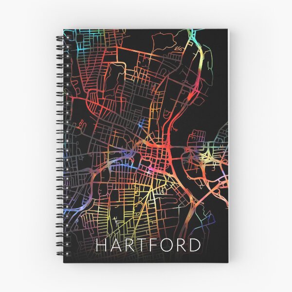 Artikelvorschau, Hartford City Street Map Dunkler Modus entworfen und verkauft von map-lover.