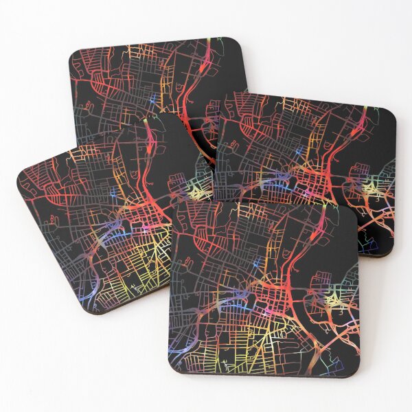 Artikelvorschau, Hartford City Street Map Dunkler Modus entworfen und verkauft von map-lover.