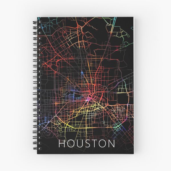 Artikelvorschau, Houston City Street Map Dunkler Modus entworfen und verkauft von map-lover.