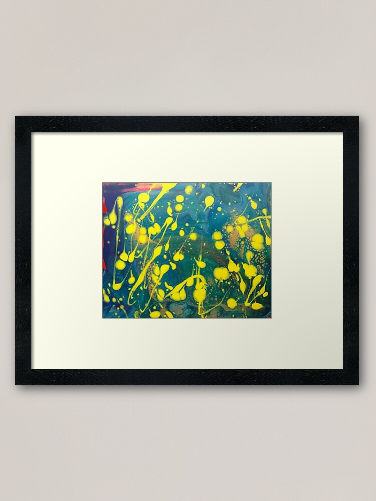 Alternate view of Abstract Painting-"Lemon Drops"-abstract art-abstracts Framed Art Print