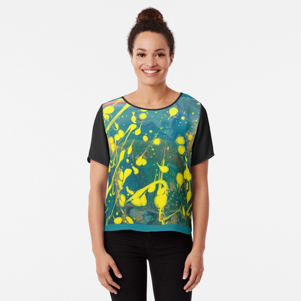 Abstract Painting-"Lemon Drops"-abstract art-abstracts Chiffon Top