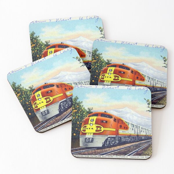 Item preview,  Train, Santa Fe, California, Orange Groves, Antique, Vintage, Postcard designed and sold by Vintaged.
