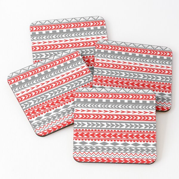 Item preview, gray and red patterns designed and sold by ARTSHACKPRINTS.